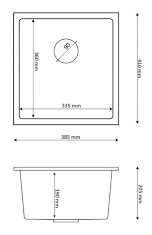 Graniteland Miniva Granieten Spoelbak Beige onderbouw 385x410 mm 1208971451