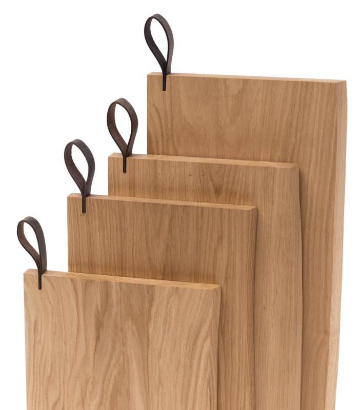 Woodsea Chop-Chop Oak S -  Eikenhouten Snijplank 25x24cm met lederen handvat 1208971539