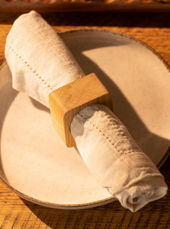 Woodsea Napkin Ring Walnut - Walnoothouten Servetring 5x5 cm 2 stuks 1208971654