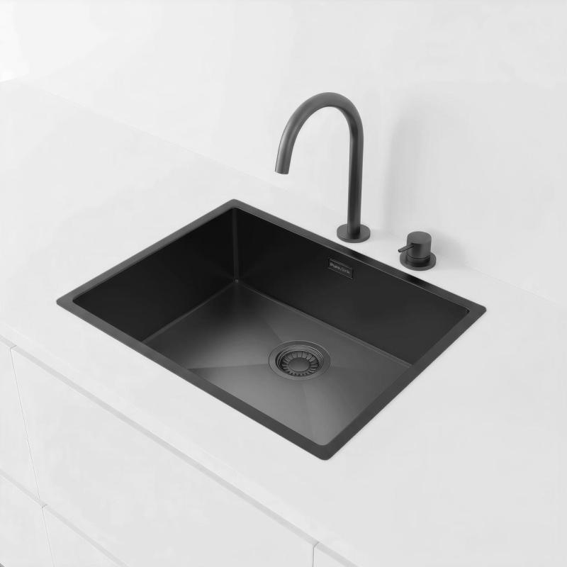 Pure.Sink Luxion PVD Zwarte spoelbak 50x40 cm onderbouw, vlakinbouw en opbouw PLX5040-63