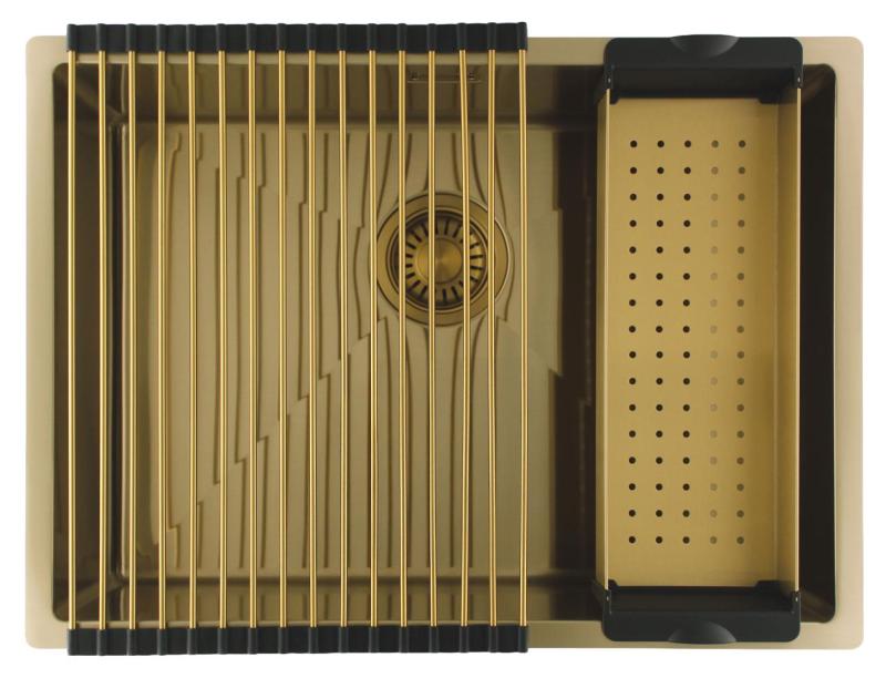 Pure.Sink Luxion Gouden spoelbak 55x40 cm onderbouw, vlakinbouw en opbouw PLX5540-60