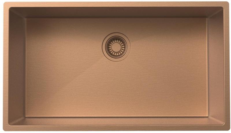 Pure.Sink Luxion Grote Koperen spoelbak 74x40 cm onderbouw, vlakinbouw en opbouw PLX7440-62