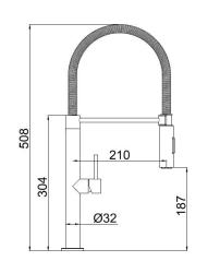 Pure.Sink Luxion Mat Zwarte keukenkraan profi met flexibele uitloop en 2 straalsoorten PLXFLEX-10