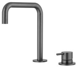 Pure.Sink Luxion 2-gats Gun metal keukenkraan met U uitloop PLX2HU-61