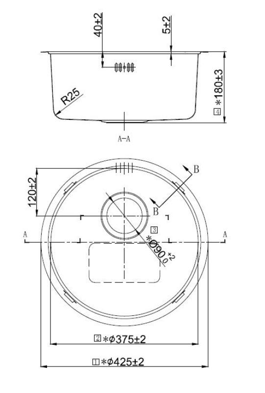 Pure.Sink Rondo Gun metal Ronde Spoelbak Vlakinbouw, Onderbouw en Opbouw 37 cm RD375-GunMetal