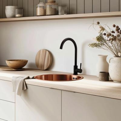 Pure.Sink Rondo Koperen Ronde Spoelbak vlakinbouw, onderbouw en opbouw 38 cm PRN38-62