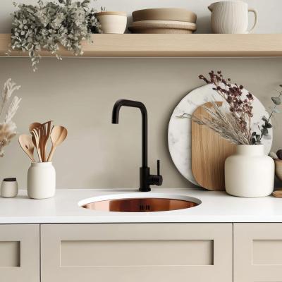 Pure.Sink Rondo Koperen Ronde Spoelbak vlakinbouw, onderbouw en opbouw 38 cm PRN38-62