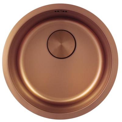 Pure.Sink Rondo Koperen Ronde Spoelbak vlakinbouw, onderbouw en opbouw 38 cm PRN38-62
