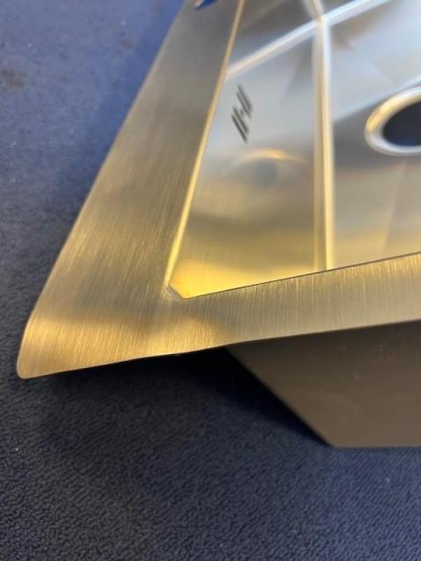 OUTLET BESCHADIGD Ausmann Oder Blue grote rvs spoelbak 79x50cm vlakbouw en opbouw met kraangatbank 1208971784