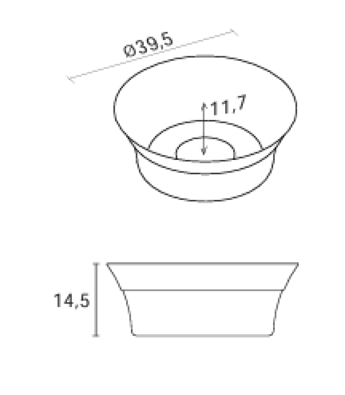 Outlet Riho Barca opbouwwastafel rond mat wit B39,5xH14,5cm met kapje F70022