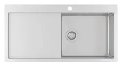 OUTLET SCHADE Ausmann Oder Blue grote rvs spoelbak 100x51cm vlakbouw en opbouw met afdruipgedeelte 1208957123