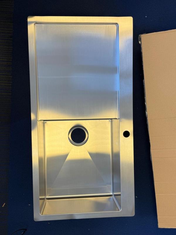 OUTLET SCHADE Ausmann Oder Blue grote rvs spoelbak 100x51cm vlakbouw en opbouw met afdruipgedeelte 1208957123