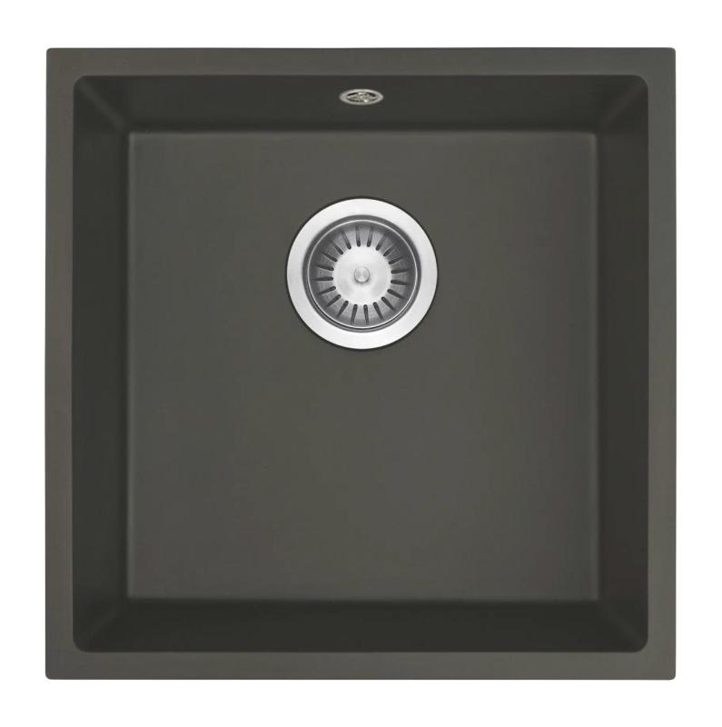 OUTLET GraniteMy Universal Granieten Grijs, donker Spoelbak 40x40 cm  Onderbouw met RVS Plug 1208971810