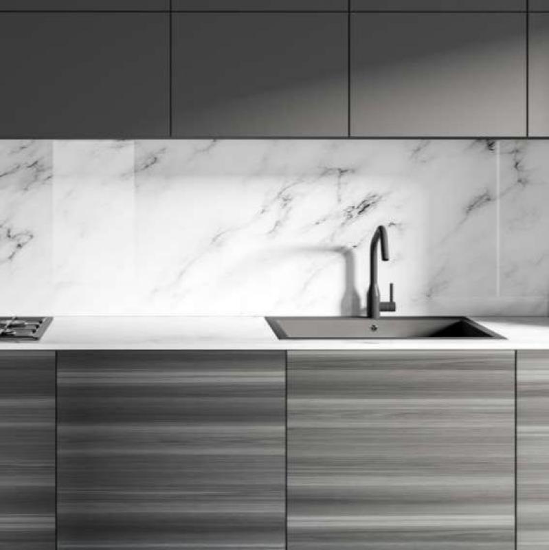 Ausmann Fibre witte spoelbak 40x40cm onderbouw, opbouw en vlakinbouw met automatische rvs plug 1208971891