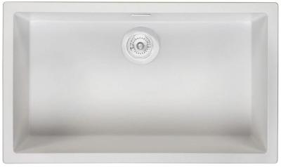 Ausmann Fibre wit grote spoelbak 70x40cm onderbouw, opbouw en vlakinbouw met automatische witte plug 1208971909