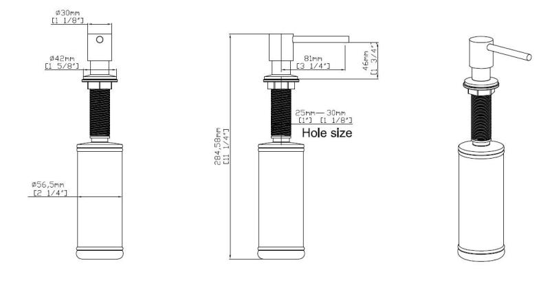 Pure.Sink Elite Steel Shine inbouw Zeepdispenser PVD koper van boven navulbaar PS9010-62