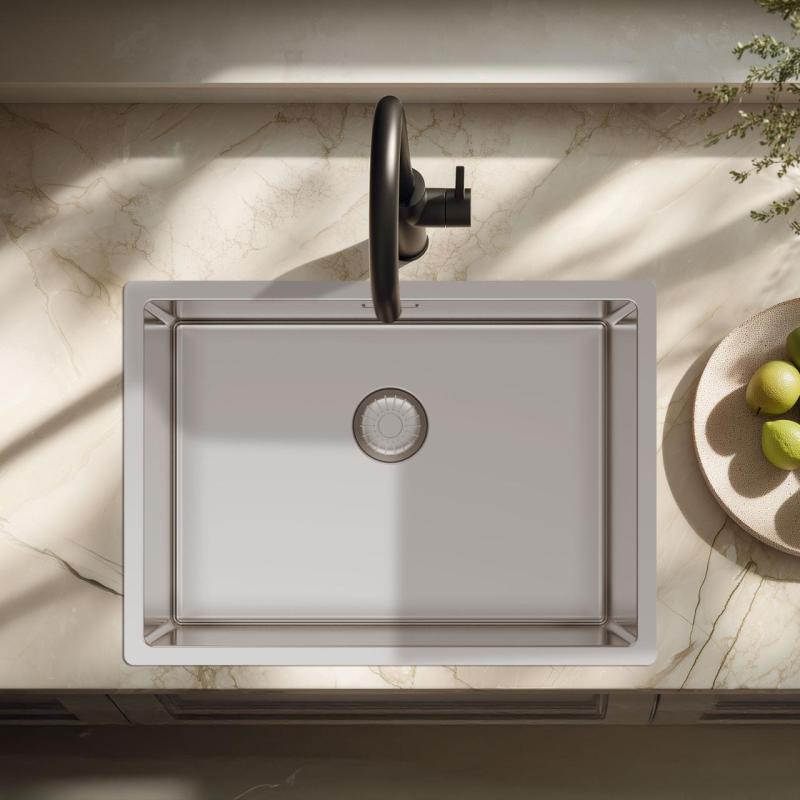 Pure.Sink Exclusivo Speciale 35cm lang RVS spoelbak 50x35 cm 10mm radius PEX5035-02