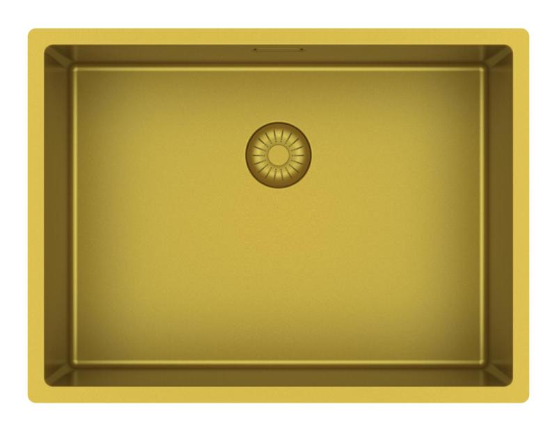 Pure.Sink Exclusivo Gouden spoelbak 55x40 cm 10mm radius onderbouw, vlakbouw en opbouw PEX5540-60