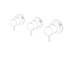 MURO TUA muur inbouw mengkraan met 2 stopkranen chroom M1.B34.R.CR