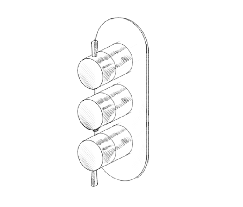 MURO TUA muur inbouw mengkraan met 2 stopkranen chroom M1.B34.S.CR