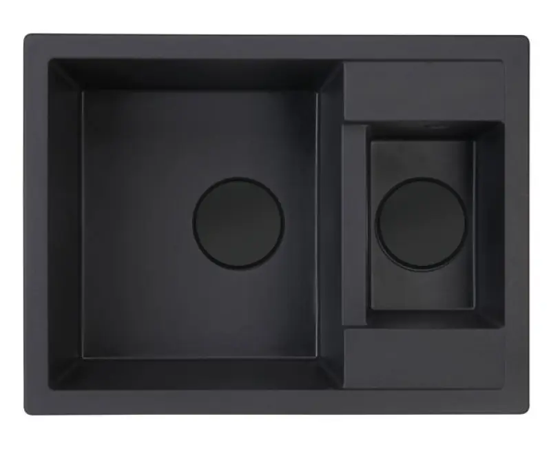 Pure.Sink Universal afvoer bedekking, korfplug kapje Mat Zwart rond geslepen deksel voor putje WSTCOV-31