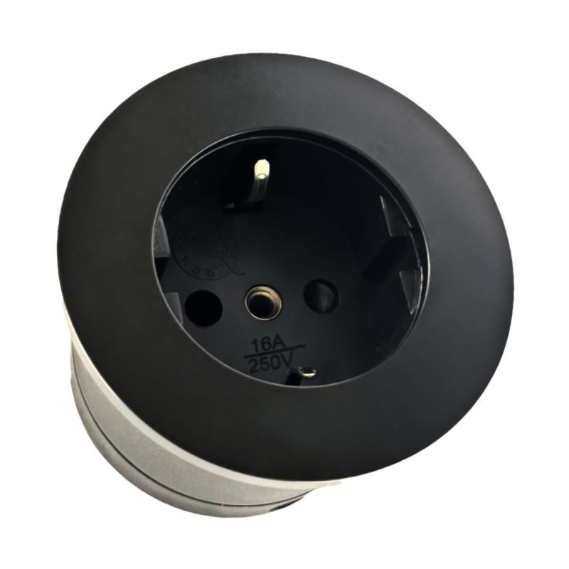 Indux Round Inbouw Contactdoos met 1 Stopcontact Randaarde Zwart 1208972313