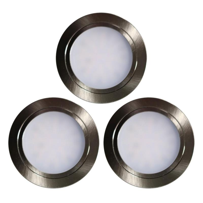 Indux Luma kleine inbouw keuken Multi Tone LED Set 3 Spots RVS-look 1208972379