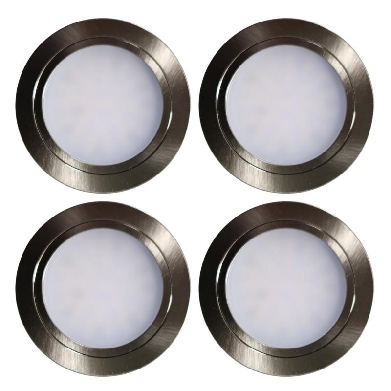 Indux Luma inbouw keuken Multi Tone LED Set 4 Spots RVS-look 1208972402