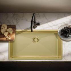 Pure.Sink Luxion Grote Gouden spoelbak 74x40 cm onderbouw PLX7440-60