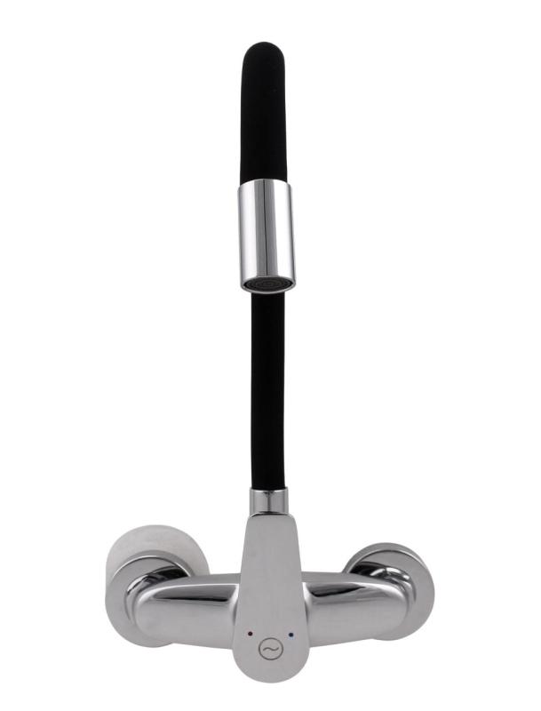 Aquanello Casa Muur Keukenkraan Chroom met Hoge Flexibele Uitloop CR-1301-CS