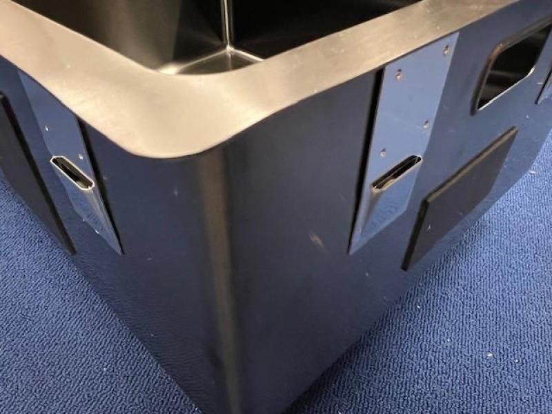 OUTLET Hoeken gebogen Pure.Sink Exclusivo Gun metal spoelbak 34x40 cm 10mm radius onderbouw, vlakbouw en opbouw 1208972446