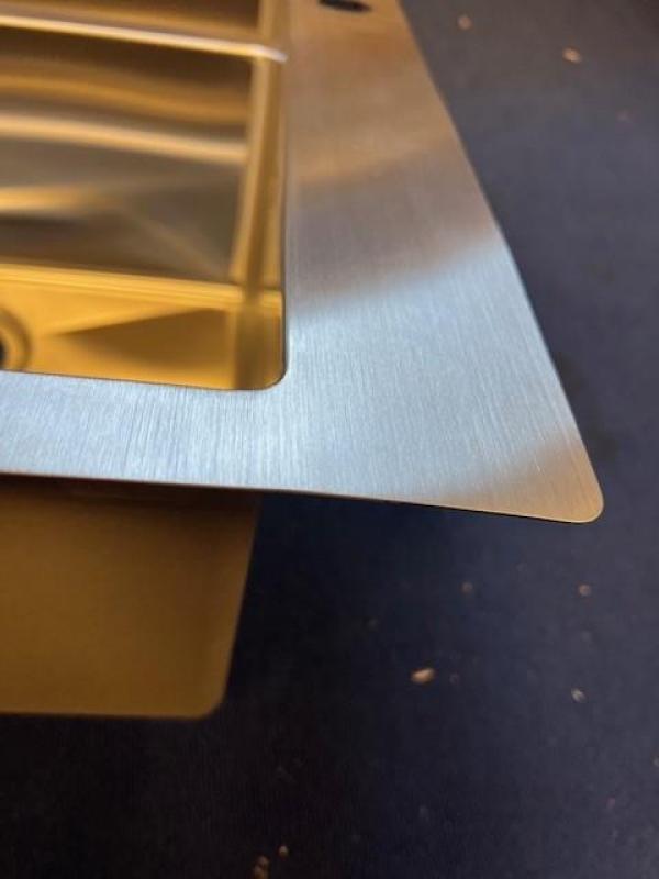 OUTLET Beschadigd!  Ausmann Oder Blue 1,5 rvs spoelbak 100x51cm vlakbouw en opbouw met afdruipgedeelte 1208972449