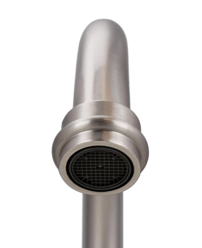 Aquanello Heritage Manor Klassieke Keuken Nostalgische Brug Keukenkraan RVS met Witte Hendel en Ronde Uitloop NB-4001-HA