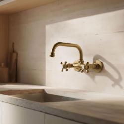 Aquanello Heritage Ascot Klassieke Keuken Muurkraan Boven Uitloop Brons BN-4110-HA