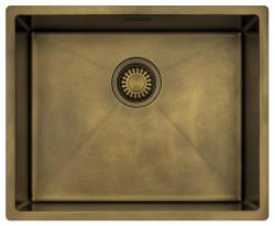 OUTLET Pure.Sink Luxion PVD Antiek Bronzen spoelbak 50x40 cm onderbouw met bodemrek PLX5040-64