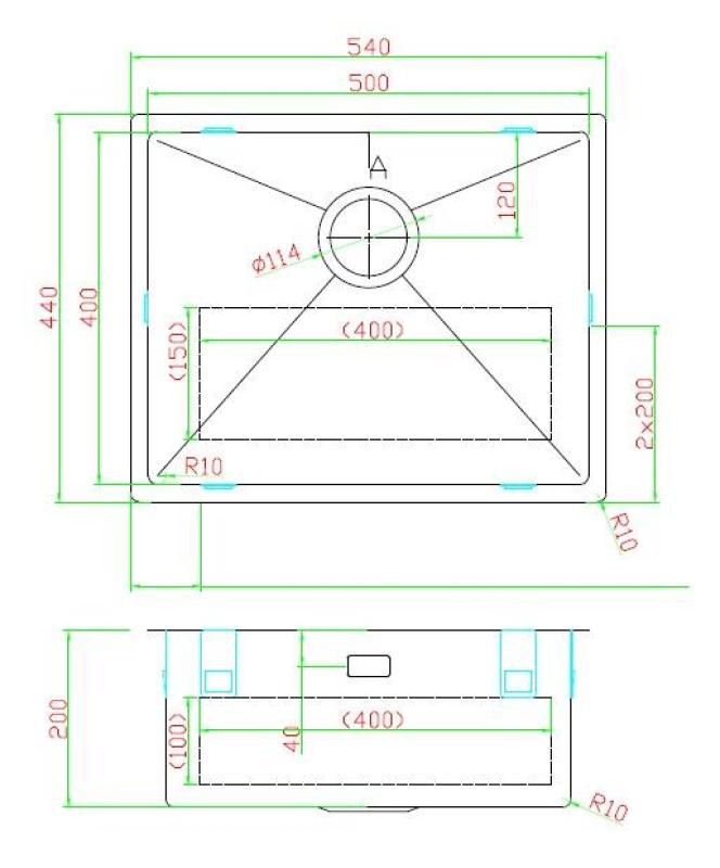 OUTLET Pure.Sink Luxion PVD Antiek Bronzen spoelbak 50x40 cm onderbouw met bodemrek PLX5040-64