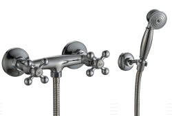 Aquanello Heritage Ascot Klassieke Opbouw Douchekraanset met Sterknoppen Chroom inclusief Handdouche CR-2002-HA