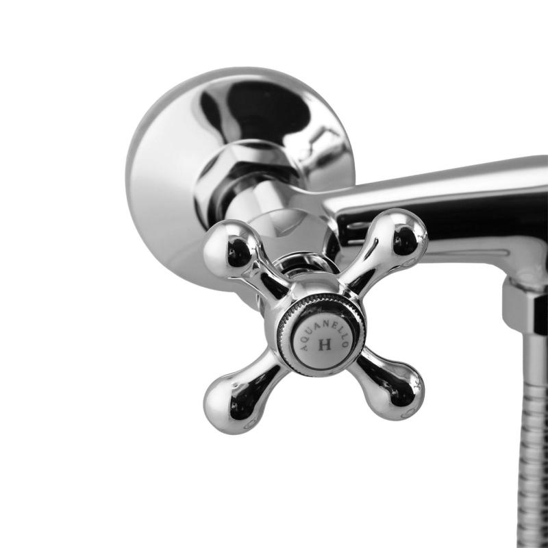 Aquanello Heritage Ascot Klassieke Opbouw Douchekraanset met Sterknoppen Chroom inclusief Handdouche CR-2002-HA