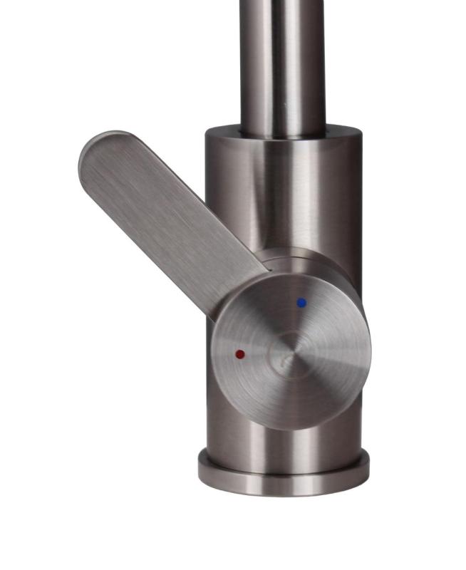 Aquanello Forma Massieve RVS Eenhendel Keukenmengkraan Ronde Uitloop SS-1002-FM