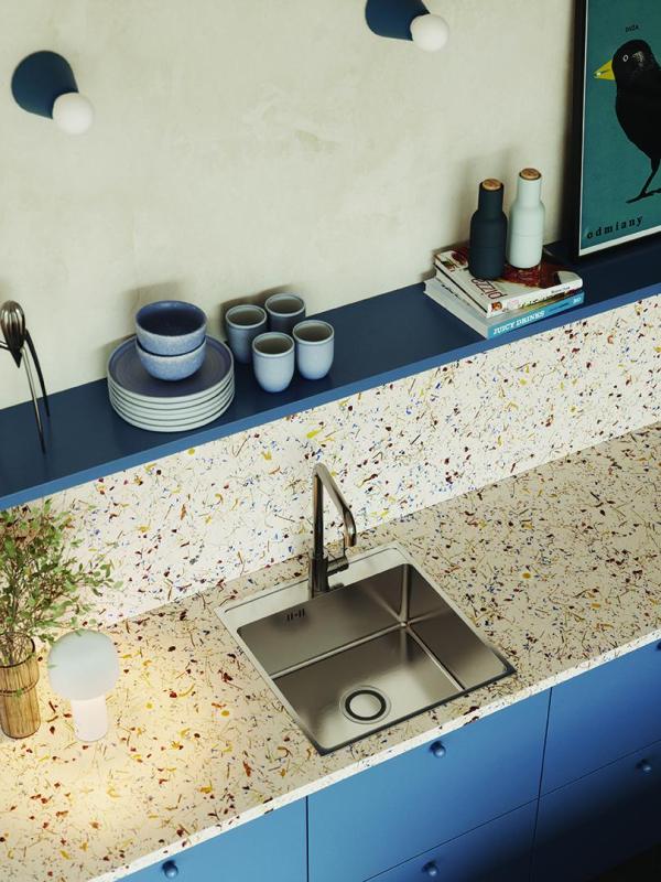 Aquadesign Plana RVS Opbouw Spoelbak 48x49 cm met Kraangatbank inclusief Sifon en Clickclack Afvoerplug 1208972559