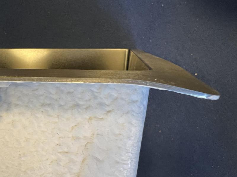 OUTLET Hoeken gebogen Ausmann Turt grote gun metal spoelbak pvd antraciet PVD 79x50mm met kraangat onderbouw vlakbouw en opbouw 1208972569