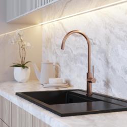 Graniteland Vira Slim Keukenmengkraan Geborsteld Koper met draaibare uitloop 1208972624