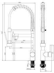 Aquanello Gastro Keukenkraan met Professionele Sproeifunctie Chroom CR-4402-GT