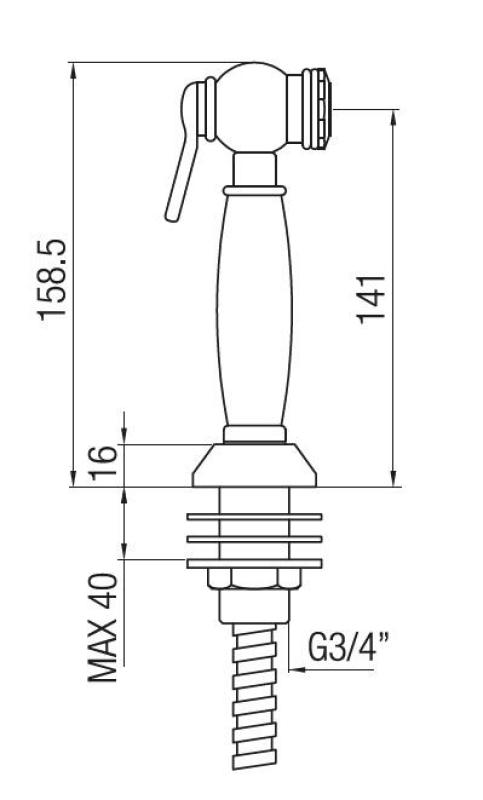 PB Nostalgische Uittrekbare Keuken Handdouche Klassiek RVS