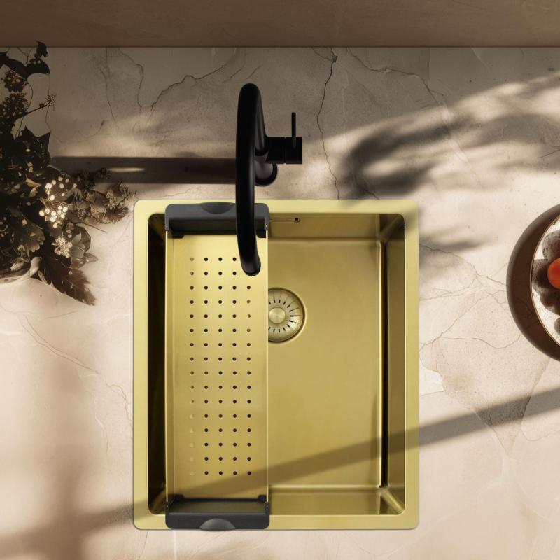 Pure.Sink Prestige inzetbak voor spoelbak Goud  PPGCL40-60