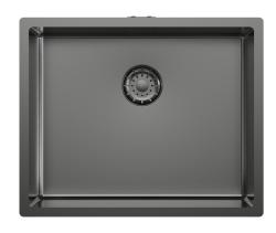 Pure.Sink Comfort PVD Gun metal spoelbak 50x40 cm 10mm radius onderbouw, vlakbouw en opbouw PCM5040-61