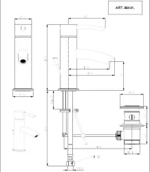 Huber Kyoto wastafelkraan 85401HCR
