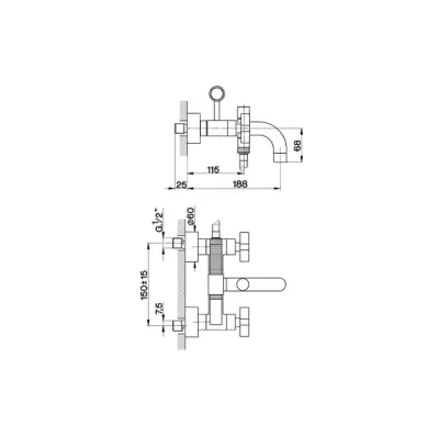 Cisal Barcelona Opbouw badmengkraan Chroom BA00010321