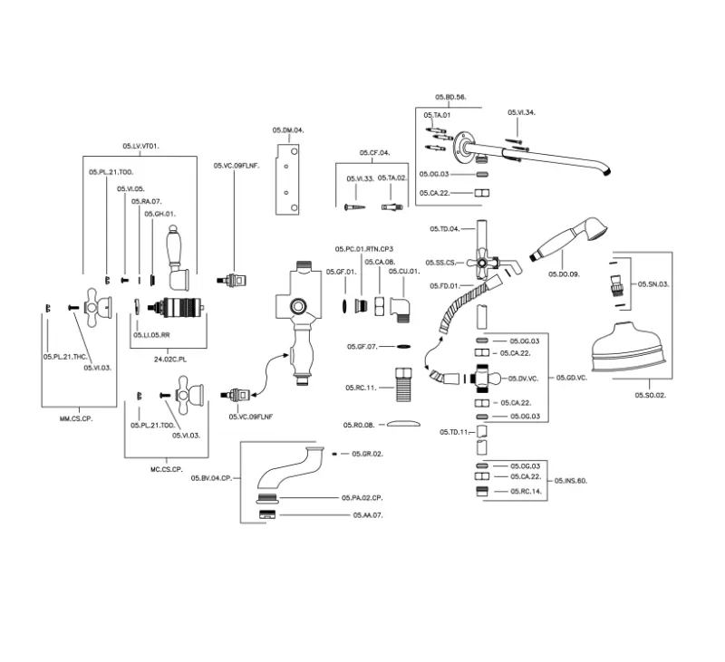 Huber Croisette Bad Douchecombinatie 20cm Chroom 592.CS21H.CR
