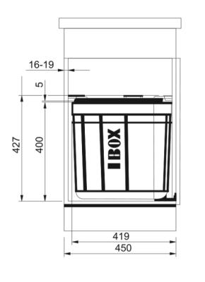 Franke Sorter Solo 45 draaibaar afvalsysteem aan deur 40 liter met koolstoffilter 1210307565